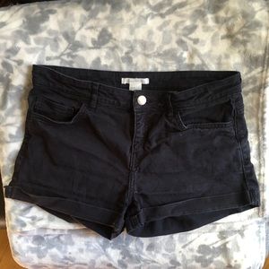 H&M black denim shorts